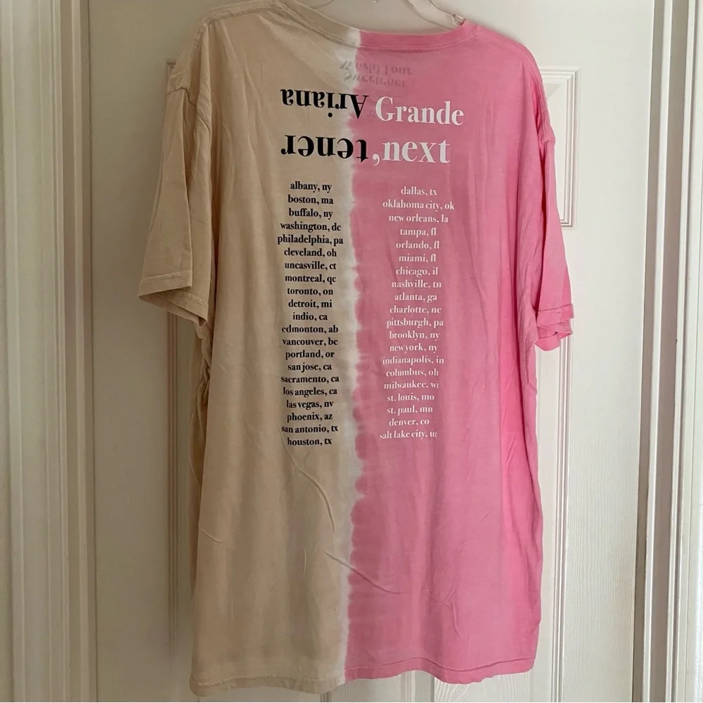 ARIANA GRANDE Sweetener Thank U Next World Tour SWT Split Color T-Shirt XL NEW - Picture 7 of 10